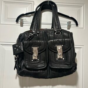 Allibelle Elegant Black Leather Shoulder Bag